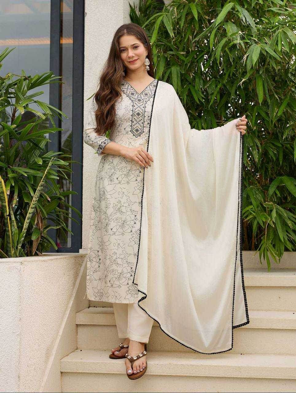 Rayon Kurti WITH Bottom AND Dupatta - MYLUXURY LANE ENTERPRISE